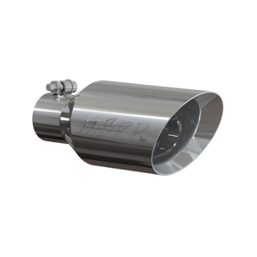 Picture of MBRP Universal Tip 4-5 O-D- Dual Walled Angled Rolled End 2-5 Inlet 12in Length - T304