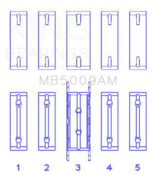 Picture of King Engine Bearings Ford Fiesta 1-25i ZETEC Crankshaft Main Bearing Set