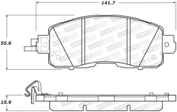 Picture of StopTech 13-17 Nissan Altima Street Performance Front Brake Pads