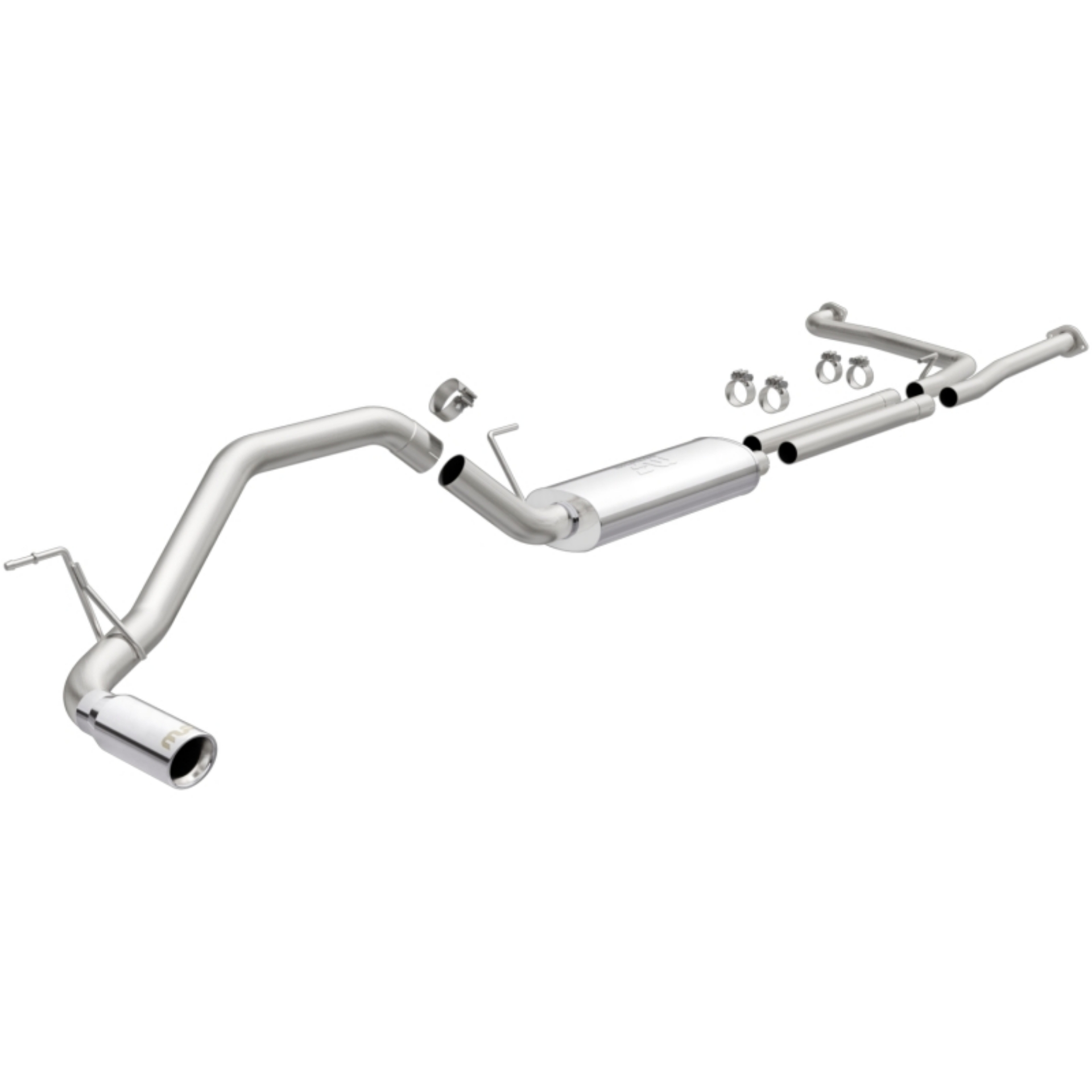 Picture of MagnaFlow 16-17 Nissan Titan V8-5-6LGAS 409 SS Polished 3in- MF Series Cat-Back Exhaust