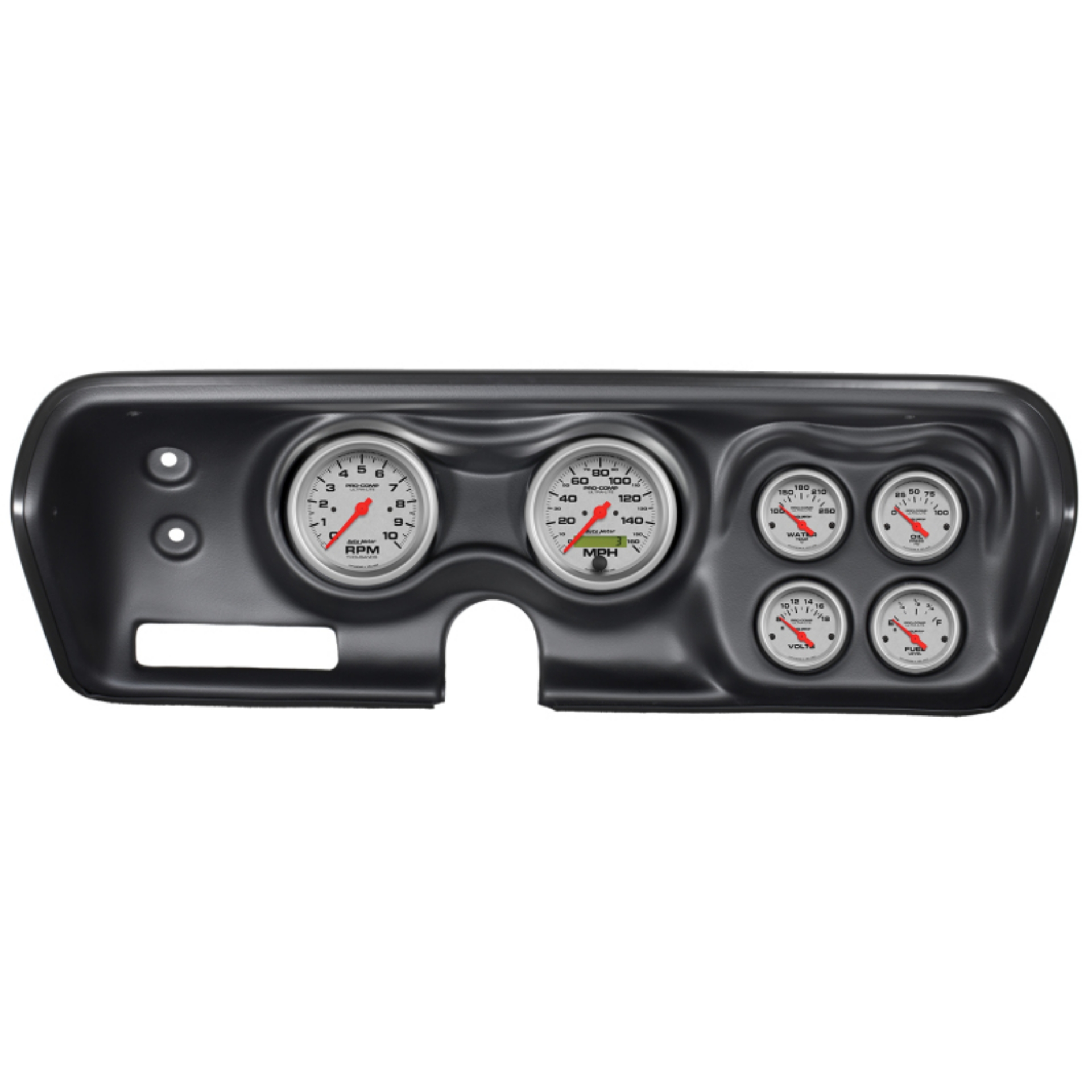 Picture of Autometer Ultra-Lite Kit 71-74 Charger- GTX- Road Runner Dash Kit 6pc Tach-MPH-Fuel-Oil-WTMP-Volt