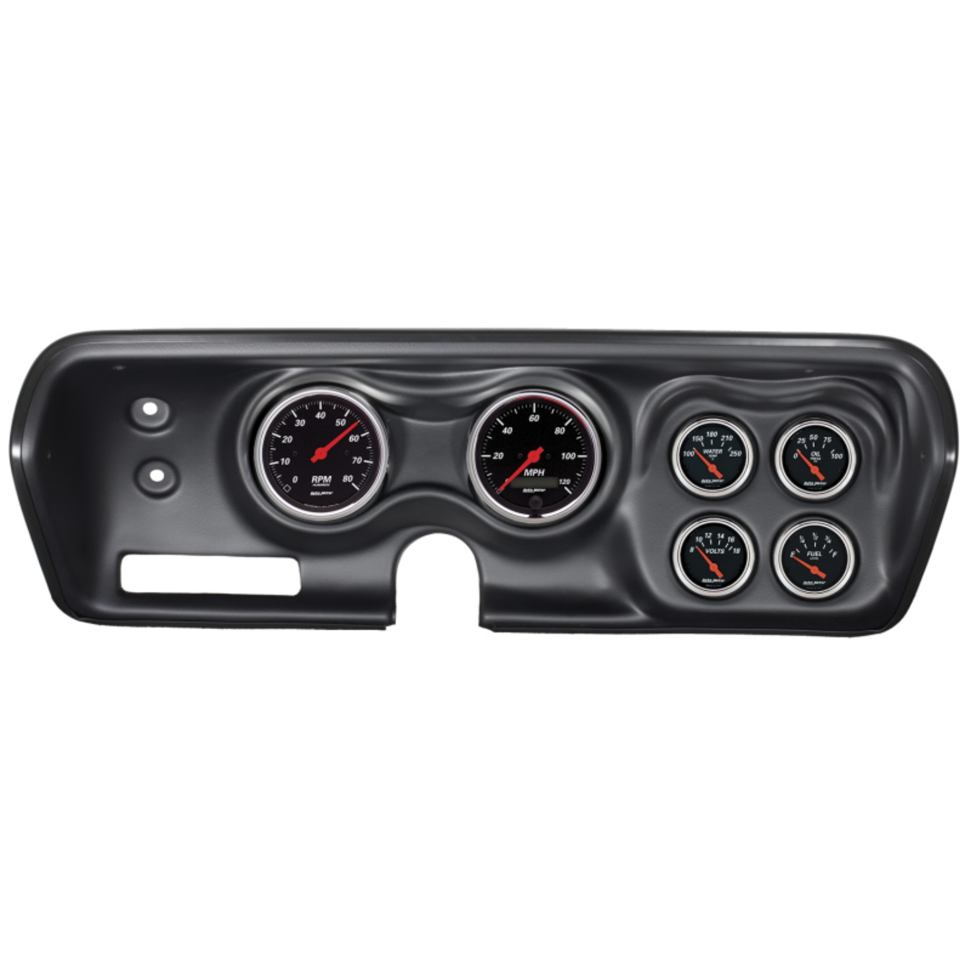 Picture of Autometer Designer Black 71-74 Charger- GTX- Road Runner Dash Kit 6pc Tach-MPH-Fuel-Oil-WTMP-Volt