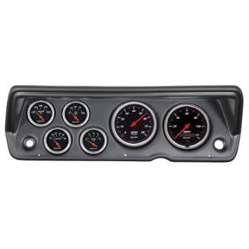 Picture of Autometer Designer Black 70-76 Duster-Demon-Dart Dash Kit 6pc Tach - MPH - Fuel - Oil - WTMP - Volt