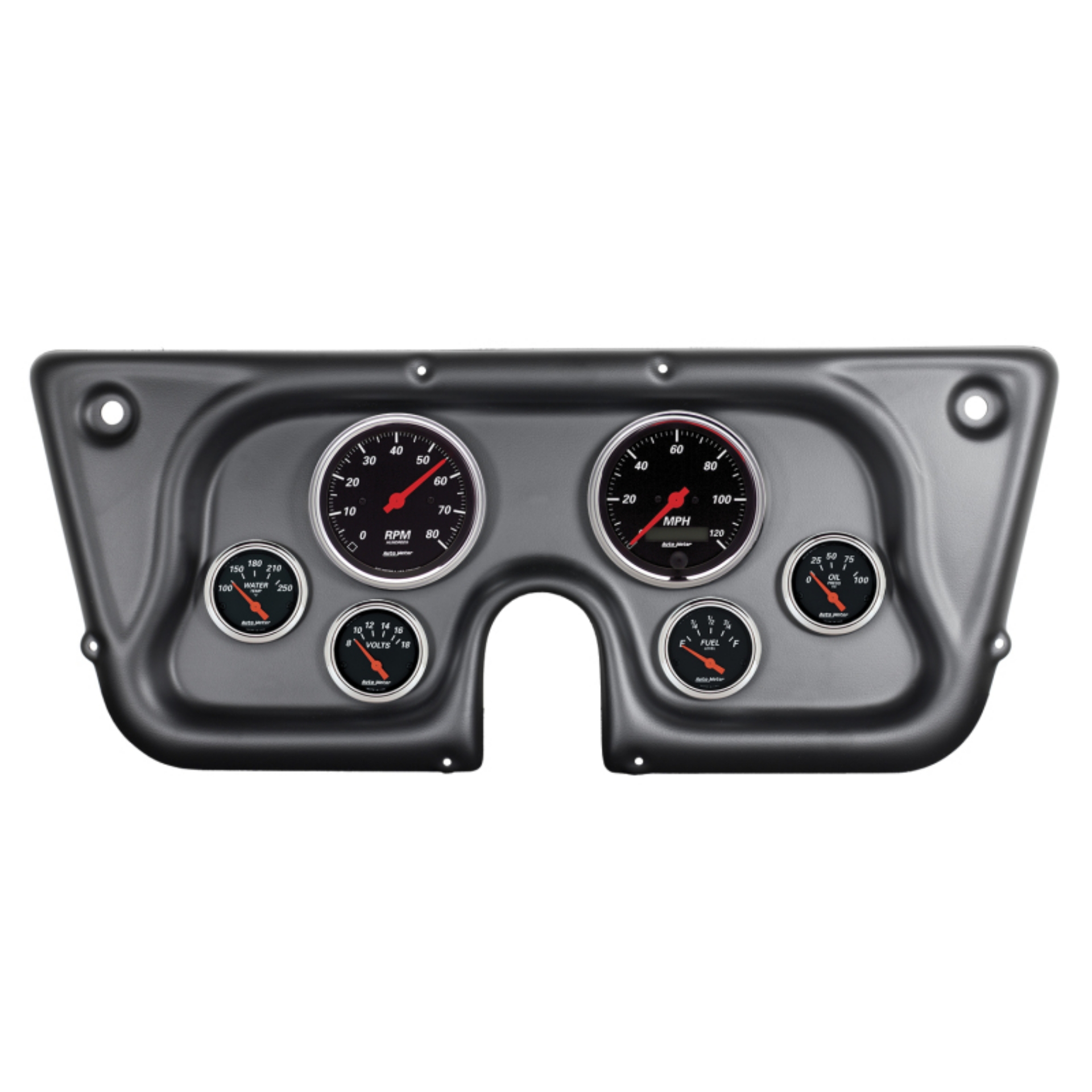 Picture of Autometer Designer Black 67-72 Chevy Truck C-K-K5-Suburban Dash Kit 6pc Tach-MPH-Fuel-Oil-WTMP-Volt