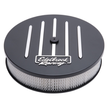 Picture of Edelbrock Air Cleaner Racing Series Round Aluminum Top Cloth Element 14In Dia X 3 125In Dropped Base