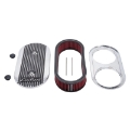 Picture of Edelbrock Air Cleaner Elite II Oval Dual-Quad Carbs 2 5In Red Element Polished