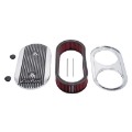 Picture of Edelbrock Air Cleaner Elite II Oval Dual-Quad Carbs 2 5In Red Element Polished