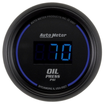 Picture of Autometer Cobalt Digital 52-4mm Black 0-100psi Oil Pressure Gauge