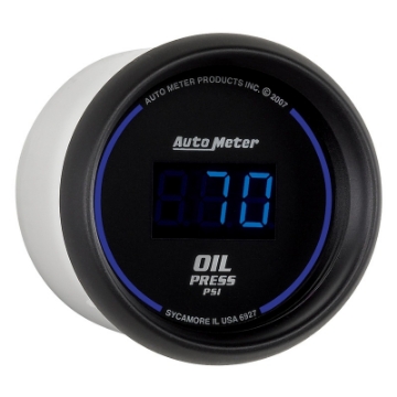 Picture of Autometer Cobalt Digital 52-4mm Black 0-100psi Oil Pressure Gauge