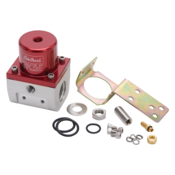 Picture of Edelbrock Fuel Pressure Regulator EFI 180 GPH 35-90 PSI -10In-Out -6 Return Red-Clear