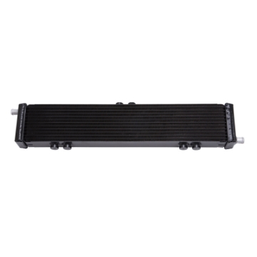 Picture of Edelbrock Heat Exchanger Single Pass Dual Row 22 000 Btu-Hr 26 5In W X 5In H X 2 62In D Black