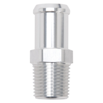 Picture of Edelbrock Hose End Straight 1-2In NPT to 3-4In Barb Clear Anodize