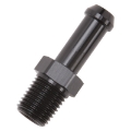 Picture of Edelbrock Hose End Straight 1-4In NPT to 3-8In Barb Black Anodize