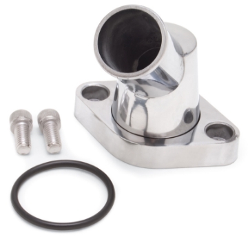 Picture of Edelbrock Waterneck SBC-BBC 45-Degree Two-Piece Cast Swivel Polished