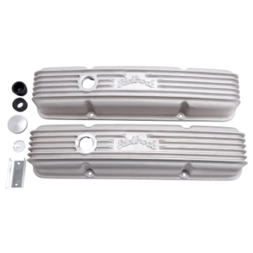 Picture of Edelbrock Valve Cover Classic Series Chevrolet 1959-1986 262-400 CI V8 w- Oil Fill Hole Satin