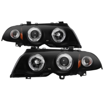 Picture of Spyder 99-01 BMW E46 3 Series 4DR Projector Headlights 1PC LED Halo PRO-YD-BMWE46-4D-HL-AM-BSM
