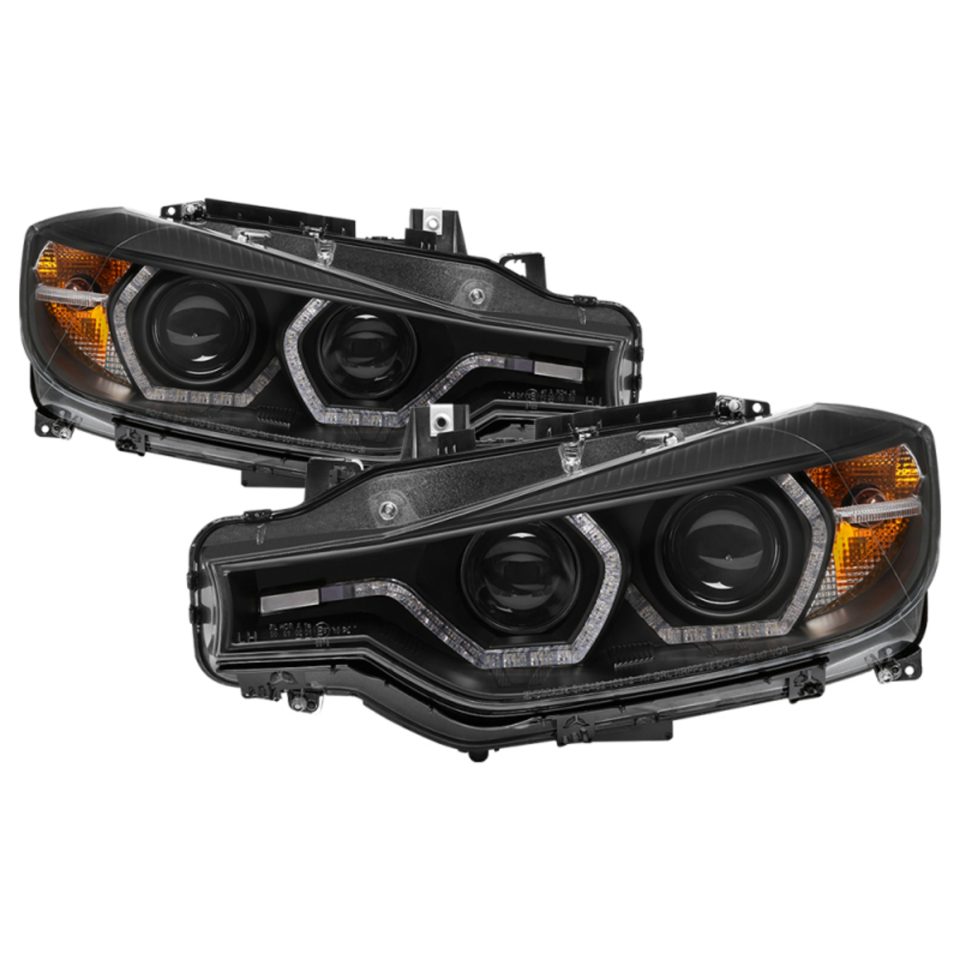 Picture of Spyder 12-14 BMW F30 3 Series 4DR Projector Headlights - LED DRL - Black PRO-YD-BMWF3012-DRL-BK