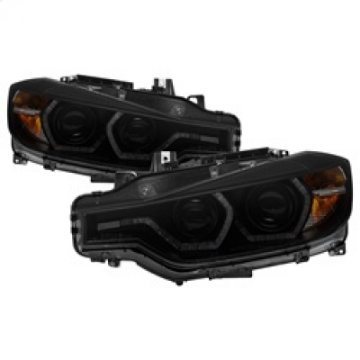 Picture of Spyder 12-14 BMW F30 3 Series 4DR Projector Headlights - LED DRL - Blk Smoke PRO-YD-BMWF3012-DRL-BSM