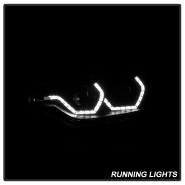 Picture of Spyder 12-14 BMW F30 3 Series 4DR Projector Headlights - LED DRL - Blk Smoke PRO-YD-BMWF3012-DRL-BSM