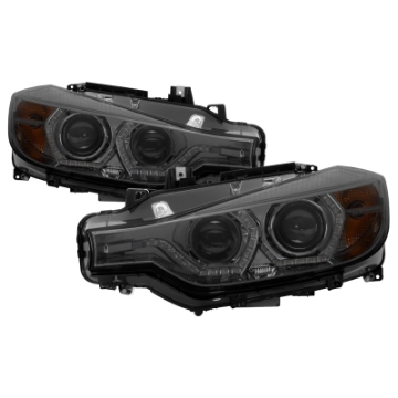 Picture of Spyder 12-14 BMW F30 3 Series 4DR Projector Headlights - LED DRL - Smoke PRO-YD-BMWF3012-DRL-SM