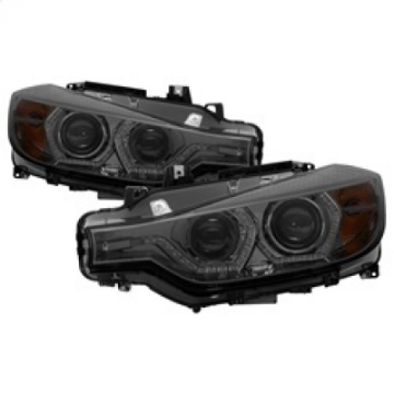 Picture of Spyder 12-14 BMW F30 3 Series 4DR Projector Headlights - LED DRL - Smoke PRO-YD-BMWF3012-DRL-SM