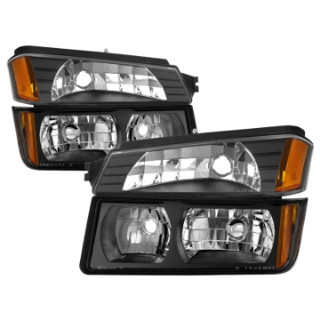 Picture of xTune 02-06 Chevy Avalanche w-Cladding OEM Bumper Light & Headlights - BLACK HD-JH-CAVA02-SET-BK