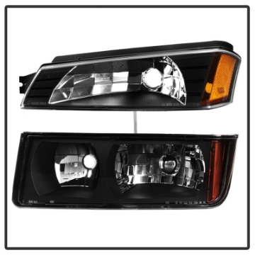 Picture of xTune 02-06 Chevy Avalanche w-Cladding OEM Bumper Light & Headlights - BLACK HD-JH-CAVA02-SET-BK