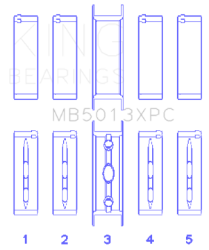 Picture of King Engine Bearings Chevy LS1-LS2-LS6 Performance Main Bearing Set w- pMaxKote - Size STD