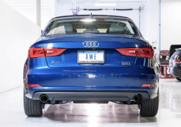 Picture of AWE Tuning Audi 8V A3 Touring Edition Exhaust - Dual Outlet Chrome Silver 90 mm Tips