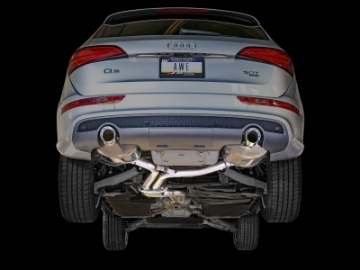 Picture of AWE Tuning Audi 8R Q5 3-0T Touring Edition Exhaust Dual Outlet Chrome Silver Tips