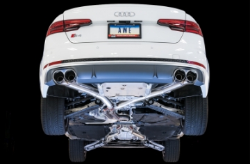 Picture of AWE Tuning Audi B9 S4 Track Edition Exhaust - Non-Resonated Silver 102mm Tips