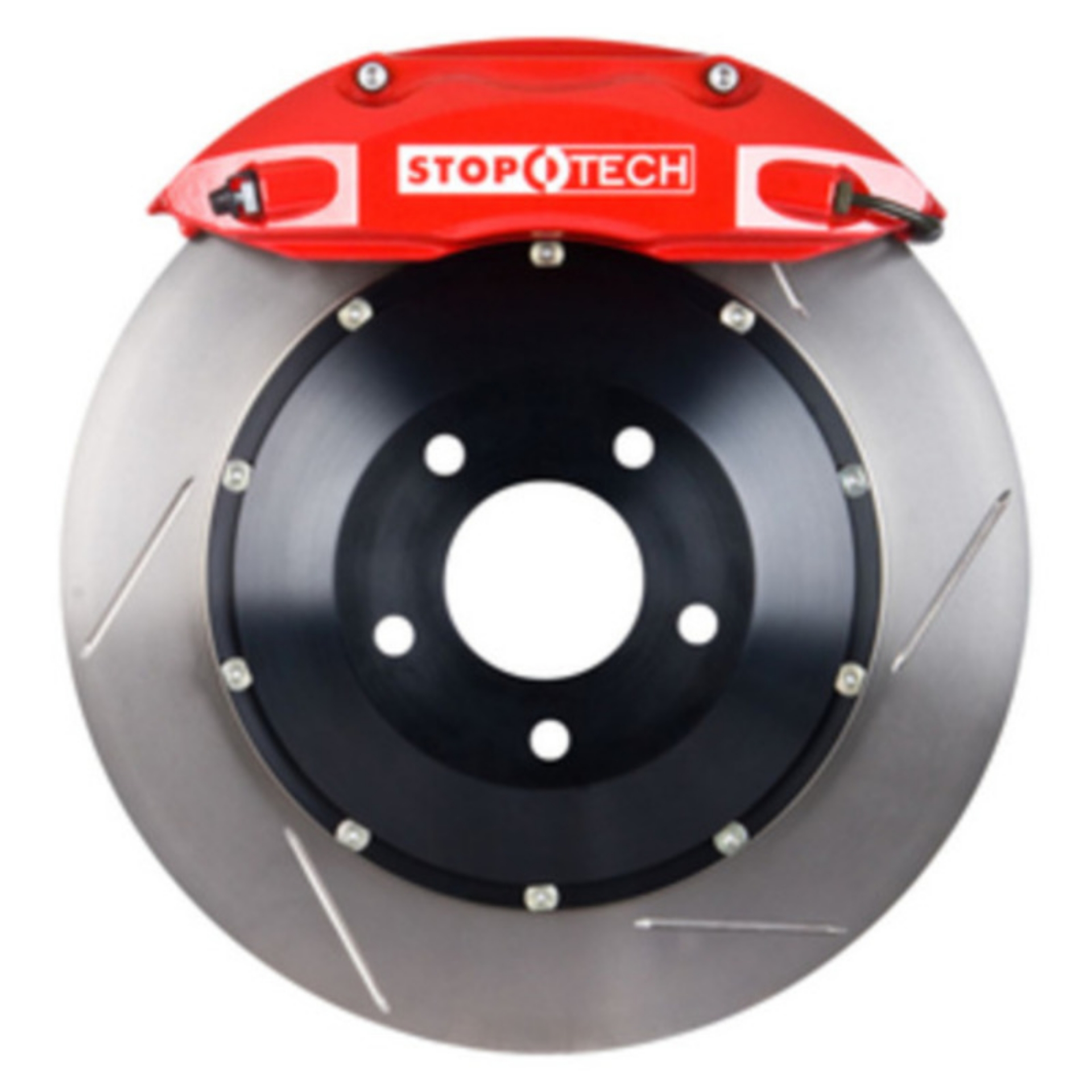 Picture of StopTech 00-05 Honda S2000 Front BBK w-Red ST-40 Calipers Slotted 355x32mm Pads and SS Lines