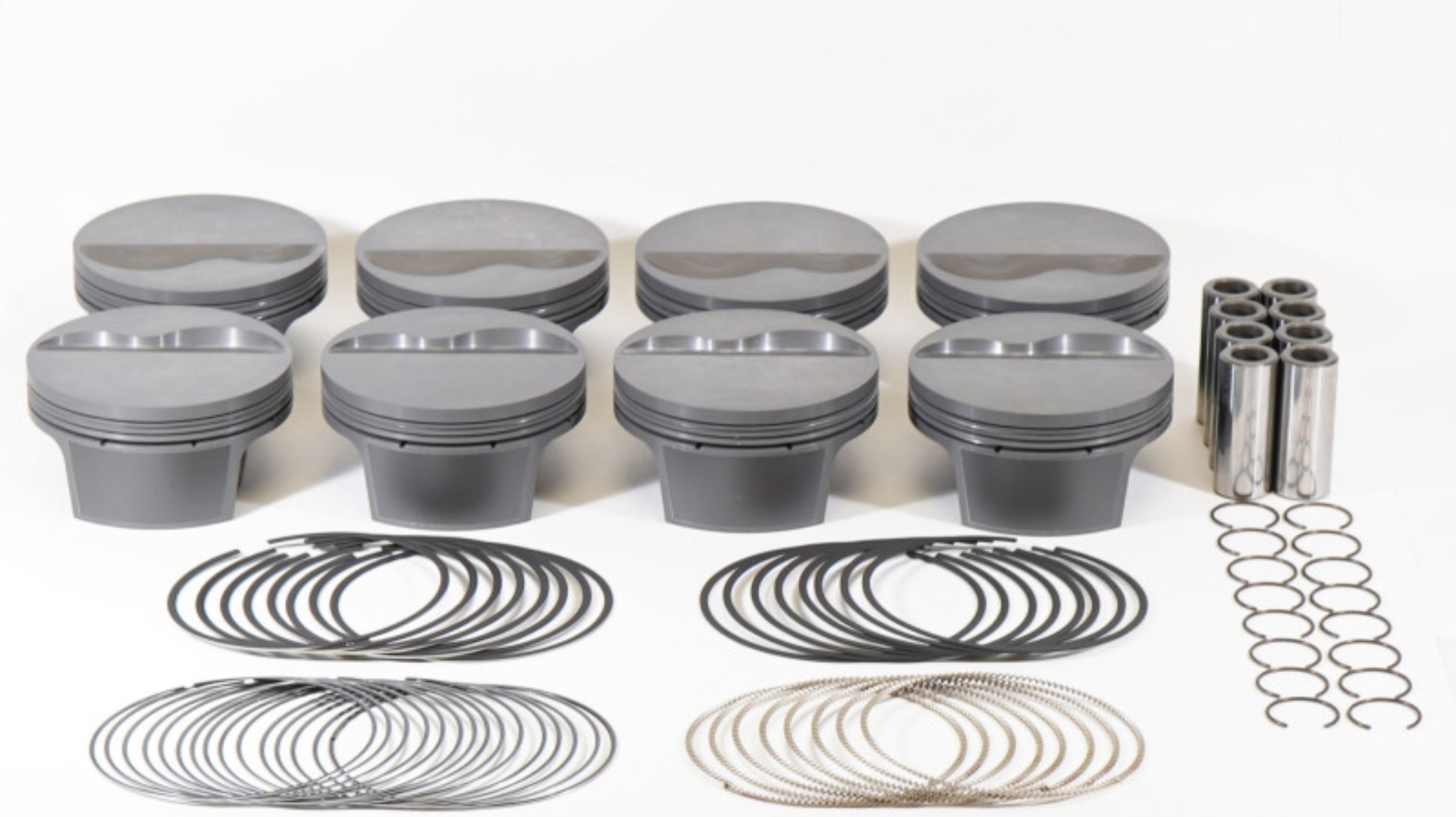 Picture of Mahle MS Piston Set SBF 375ci 4-130in Bore 3-5in Stroke 6-2in Rod -927 Pin -6cc 10-6 CR Set of 8