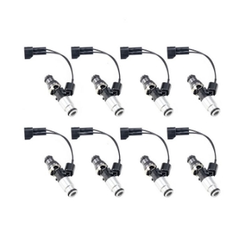Picture of Injector Dynamics ID1050X Injectors 14mm Grey Adaptor Top Bottom Silver Adaptor Set of 8