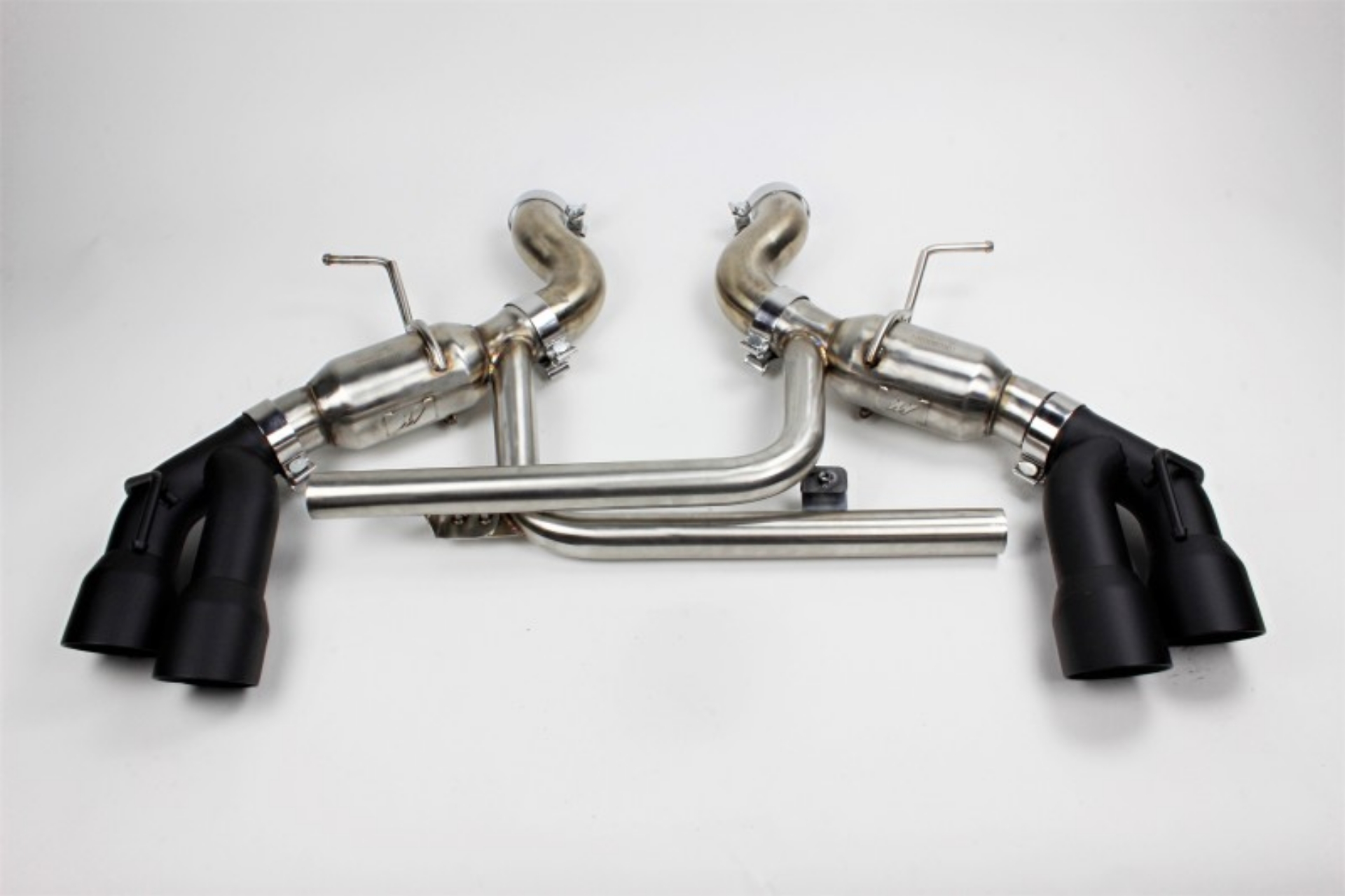 Picture of Mishimoto 2016+ Chevrolet Camaro SS Quad-Tip Pro Axle-Back Exhaust w- Black Tips