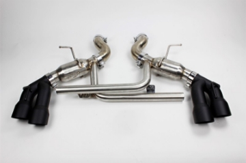 Picture of Mishimoto 2016+ Chevrolet Camaro SS Quad-Tip Pro Axle-Back Exhaust w- Black Tips