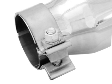 Picture of aFe MACH Force-Xp 2-5in Inlet x 3-1-2in Outlet x 6in Length 2-5in 304 Stainless Steel Exhaust Tip