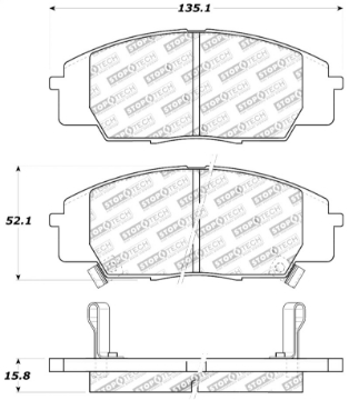 Picture of StopTech Performance 00-09 S2000-06+ Civic Si-02-06 RSX-S non base Front Brake Pads