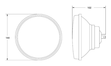 Picture of Hella Vision Plus 5-3-4in Round Conversion Headlamp High-Low Beam - Single Lamp