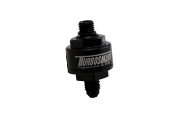 Picture of Turbosmart Billet Turbo Oil Feed Filter w- 44 Micron Pleated Disc AN-4 Male to AN-4 ORB- Black