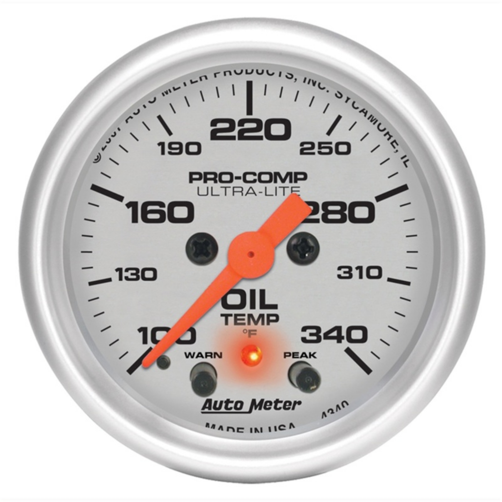 Picture of Autometer Ultra-Lite 2-1-16in- - 340 Degree F Stepper Motor w-Peak & Warn Oil Temperature Gauge