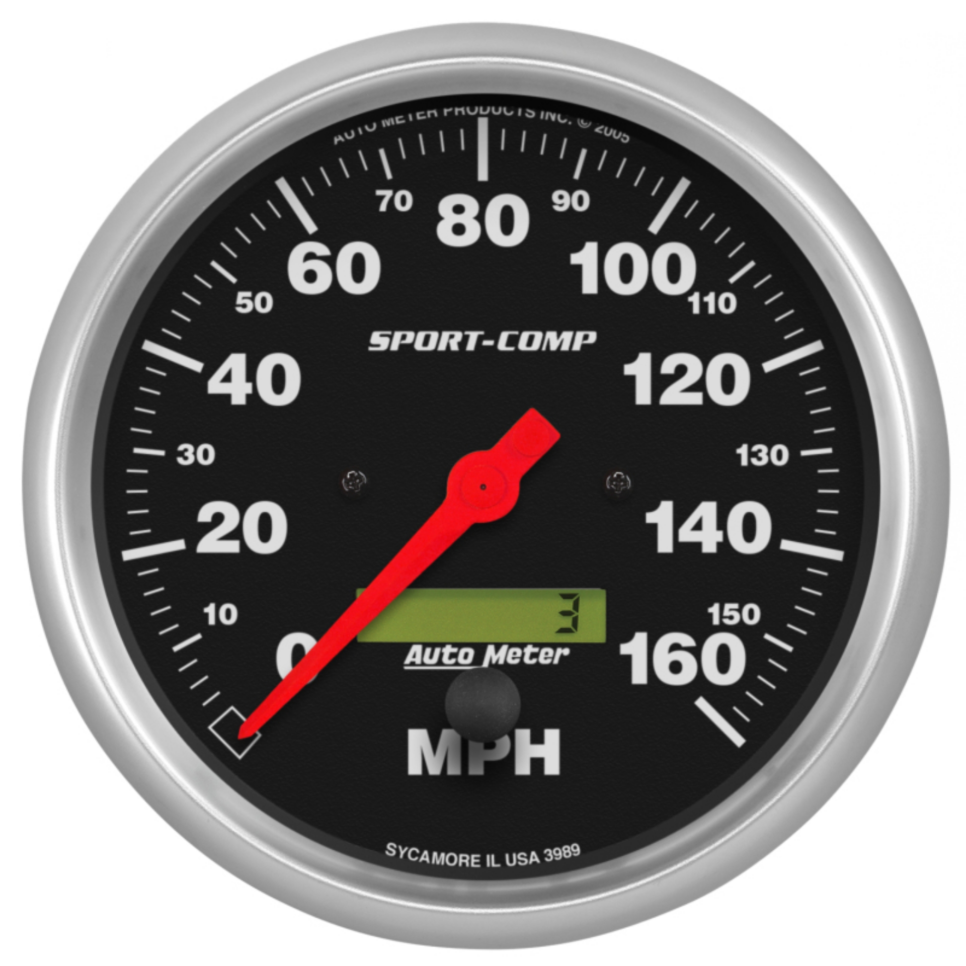 Picture of Autometer Sport-Comp 5 inch 160 MPH Electronic Speedometer Gauge w-LCD Odometer