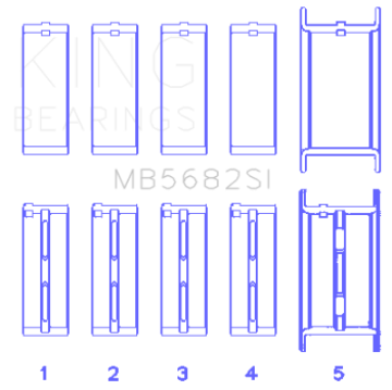 Picture of King Engine Bearings gm 496ci-8-1L 16v Size STD Performance Main Bearing Set