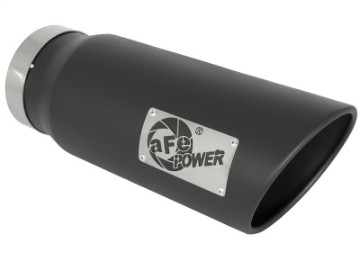 Picture of aFe Power MACH Force-Xp 5in In x 6in Out x 15in L Bolt-On 409 SS Exhaust Tip - Black