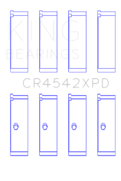 Picture of King Honda K-Series 2-0L-2-4 LXP Tri-Metal Performance Connecting Rod Bearing Set of 4 - Size STDX