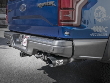 Picture of aFe MACH Force-Xp 3in to 3-1-2in 304 SS Cat-Back Exhaust w-Black Tip 17-18 Ford F-150 Raptor V6 3-5L