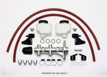 Picture of Wilwood Tandem Remote Master Cylinder - 1in Bore Ball Burnished