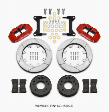 Picture of Wilwood Narrow Superlite 6R Front Kit 12-19in Drilled Red 63-87 C10 w- Wilwood Pro Spindles