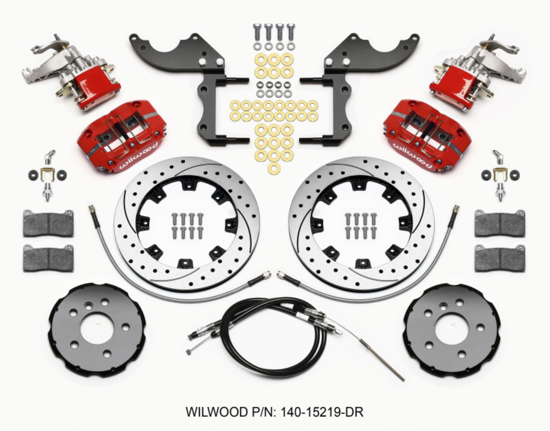 Picture of Wilwood Dynapro Radial4 - MC4 Rear Kit 12-19 Drilled Red 2014-2015 Mini Cooper w-Lines & Cables