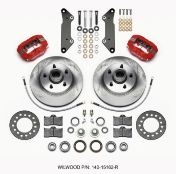Picture of Wilwood Forged Dynalite-M Front Kit 11-88in 1 PC Rotor&Hub Red Cadillac 1957-60